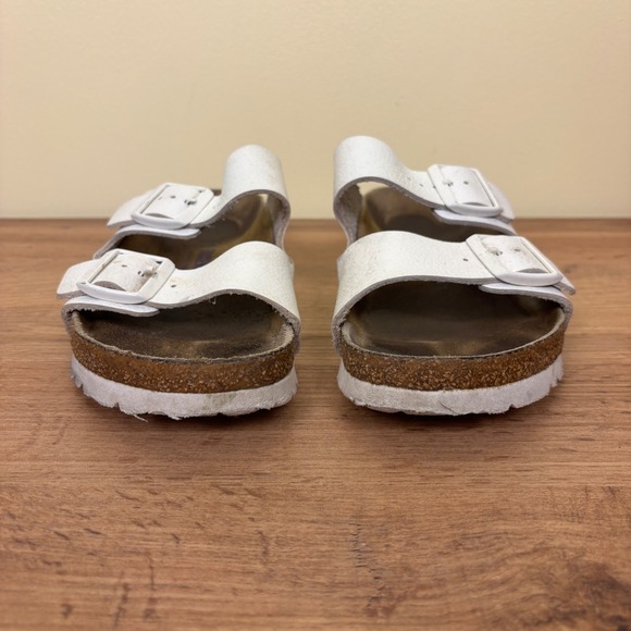 BIRKENSTOCK Womens Arizona Slide Sandals Size 40 White Leather Comfort Casual - Picture 6 of 13